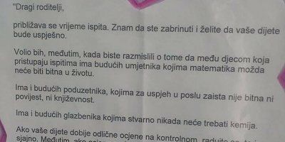 Poruka jednog ravnatelja roditeljima: &lsquo;Nemojte zbog ocjena potkopati samopouzdanje svom djetetu&rsquo;