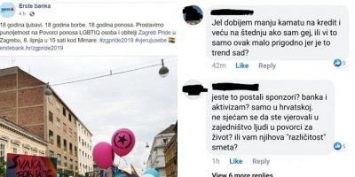 Erste banka promovira gay povorku &ndash; naišli na negodovanje klijenata