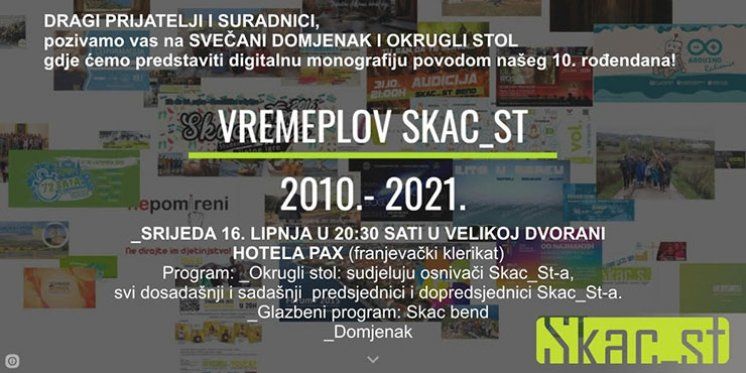 SVEČANO PREDSTAVLJANJE DIGITALNE MONOGRAFIJE "VREMEPLOV SKAC_ST-a 2010.-2020."